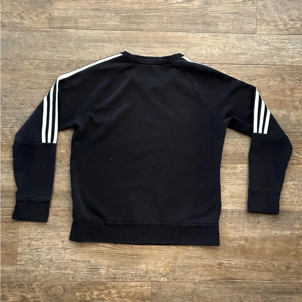 Adidas M CREW 3Stripe Black Regular Fit Sweatshirt